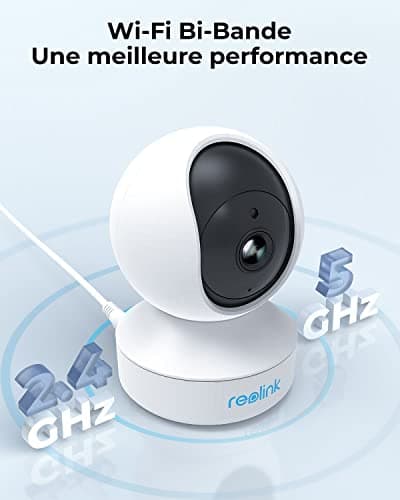 Reolink 4MP Pan Tilt Caméra Surveillance WiFi Interieure, WiFi 2,4GHz/5GHz, Détection de Personne/Animaux & Alertes, Audio Bidirectionnel, Caméra Bébé/Animal, Stockage en Cloud, E1 Pro(Paquet de 2)