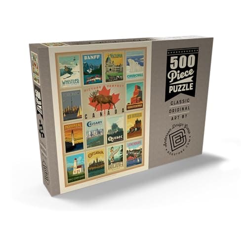 MyPuzzle Voyage Au Canada, Collage, Poster Vintage - Premium 500 Pièces Puzzle - Collection spéciale MyPuzzle de Anderson Design Group