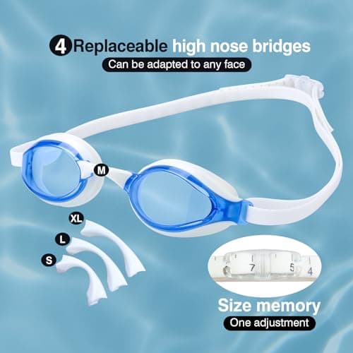 Dizokizo Lunettes de Natation Confortables,Sans Fuite, Lunettes de plongée Anti buée, Protection UV, Lunettes de Piscine pour Adulte Homme Femme