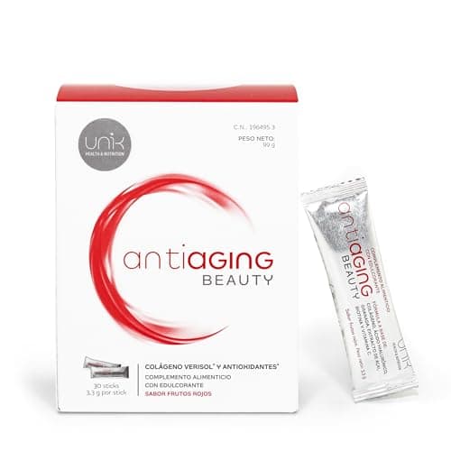 Collagène VERISOL en Poudre + Acide Hyaluronique + Vitamine C | Complément Anti-Âge pour Peau Cheveux Ongles | 30 Sticks Saveur Fruits Rouges