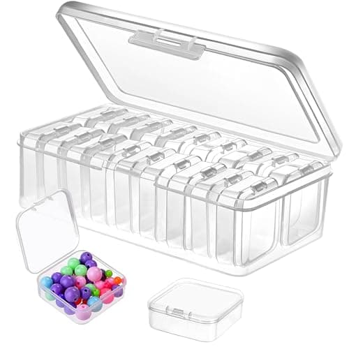 Auauraintt Petite Boite, 18 Petites Boîtes de Rangement et 1 Grande Boîte de Rangement avec Couvercle, Petite Boite Plastique Pouvant Contenir des Perles, des Bijoux et Divers Petits Objets