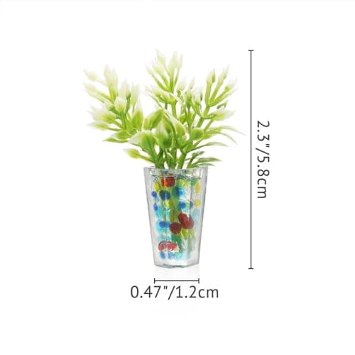 Odoria Miniature 1/12 Plantes en Pot 4Pcs Accessoire Maison de Poupée, Assortis