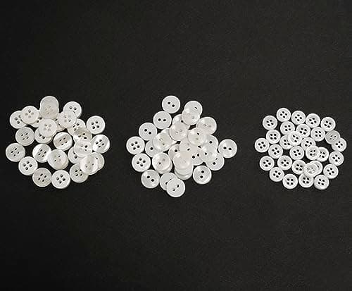 AERZETIX - C67902 - Lot de 30 Boutons à coudre ronds Ø11.5 mm à 4 trous - 18L L18 - en plastique - ouverture 1.8 mm - couleur blanc - création de vêtements loisirs créatifs mercerie décoration
