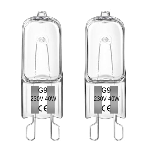Liuyife G9 Ampoule Halogène Four 40W 300 Degré, Dimmable Blanc Chaud 2700K 520LM, 230V, Ampoule Halogène G9 pour Lampe Four, Micro-ondes, Lampes de Table, 2 Pièces