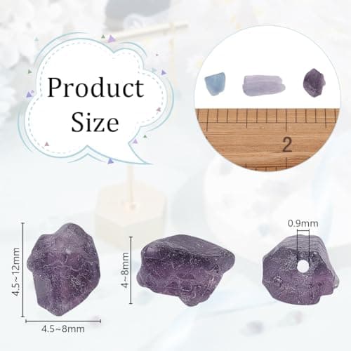 OLYCRAFT Environ 63~66pcs Perles en Fluorite naturelle brute Perles de pierre irrégulière Perles en vrac percées Perles de cristal de Fluorite pour collier bracelet et boucle d'oreille