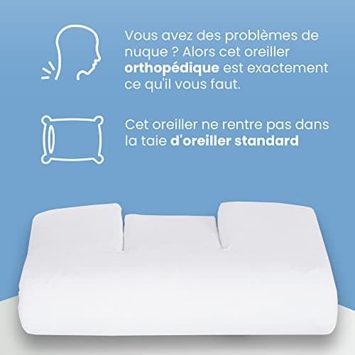 THE PILLOW Oreiller Ergonomique Cervical - Oreiller cervicales - Coussin Cervical - Coussin Ergonomique Cervical - Pillow - Plus De Comfort Doux - Housse De Coussin en Velours Incluse
