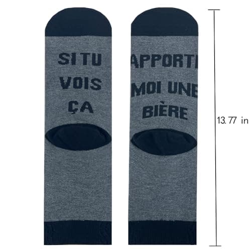 Chaussettes fantasie Noel Chaussettes Droles Chaussettes Courtes Fantaisie Cadeaux Nouveaute pour Les Amateurs Homme Femme Couple Funny Socks,Taille unique,Gris