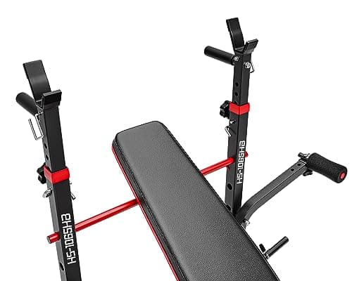 Hop-Sport Banc de Musculation Pliable Inclinable HS-1065, Banc d'entraînement complet, Support d'haltères, Entraîneur de Jambes, Banc musculation multifonction pour le Développé Couché avec papillon
