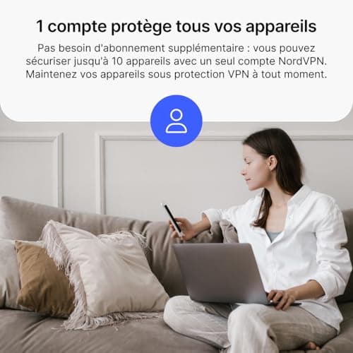 NordVPN Essentiel, Exclusivité Amazon, 10 Appareils, 1 An + 1 Mois Extra, Code Numérique