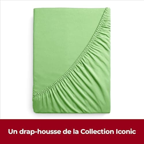 Mellanni Drap Housse 180x200 Bonnet 40 Cm - Doux, Résistant, Anti-Plis, Élastique Tout Autour - (180x200 cm, Pistache)
