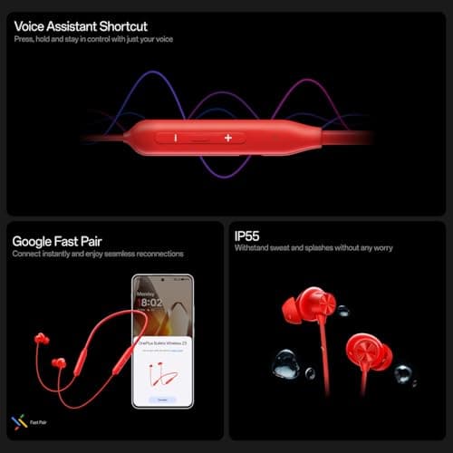 One Plus Bullets Z3 Écouteurs sans fil Bluetooth 5 pouces Spacial Audio - Pilotes de 12,4 mm, 36 heures d'autonomie (Mambo Midnight)