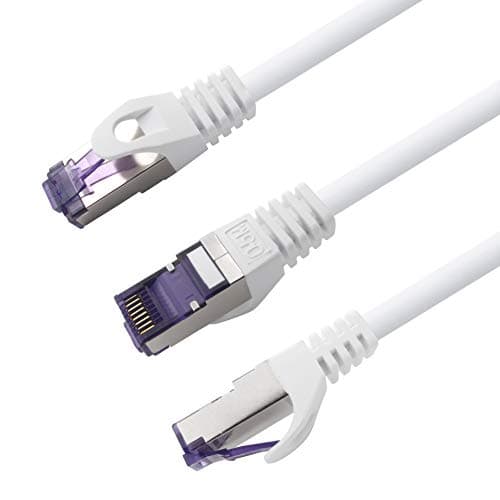 1aTTack.de 5x 1,0 M Câble réseau CAT7-10 Gigabit - Câble patch RJ45 Câble Ethernet (SFTP PIMF LSZH CU) - pour DSL LAN Switch Modem Routeur Patch Panel CAT7 CAT6 CAT5 - blanc