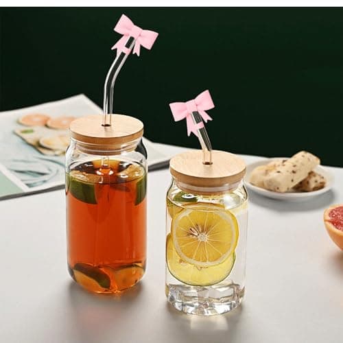 Hebterrka Lot de 3 couvercles de paille classiques en forme de nœud rose - Compatible avec les gobelets Stanley de 10 mm et de 100 ml - Embouts de paille réutilisables - Accessoires pour gobelets