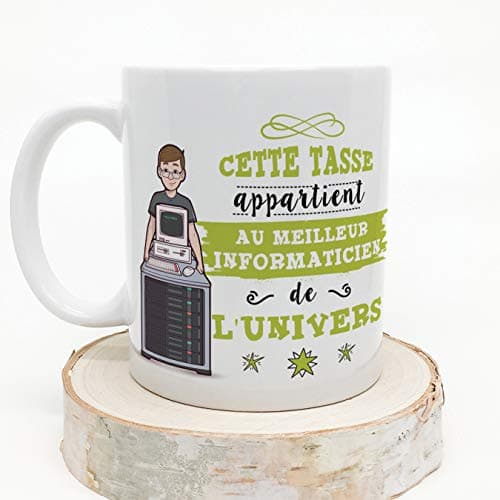 Mugffins Informaticien Tasses Originales de café et Petit-déjeuner à Donner Travailleurs Professionnels - Cette Tasse Appartient au Meilleur Informaticien de l'univers - Céramique 350 ML