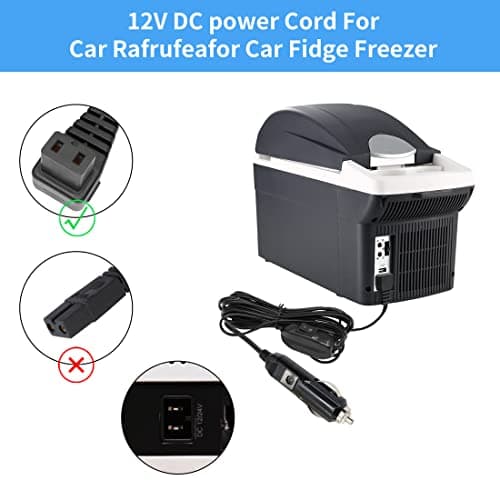 YACSEJAO Câble de réfrigérateur avec interrupteur 4 m 12/24 V CC - Prise allume-cigare de rechange pour voiture
