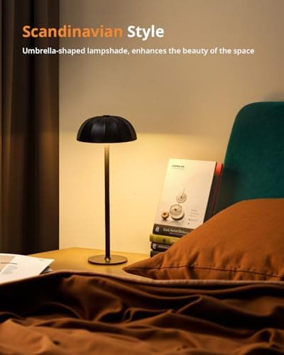 wowatt Lampe de Table Sans Fil, 3 Températures de Couleur et Gradation Continue Lampe Tactile, IP54 Lampe Exterieur Rechargeable USB, Deux Hauteurs Réglables pour Chambre à Coucher, Patio, Restaurant