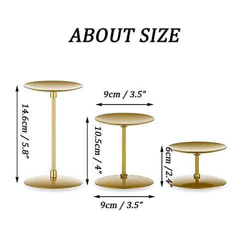 Romadedi Bougeoir Doré pour Bougies Pilier - Lot de 24 Bougeoirs Métal Moderne Décoration Centre de Table pour Mariage Noël L’Avent pour la Maison Salon Table Salle à Manger