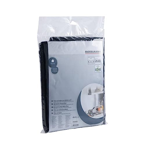 Fackelmann 08024 Filtre hotte, Filtre charbon hotte, Charbon actif, Polyester, Noir, 47 cm x 57 cm