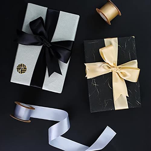 10mm Ruban Satin Noir, Ruban en Satin Double Face pour la Décoration de Mariage, Fête, Emballage Cadeau, Gâteau, Bouquet (45m)