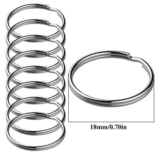 120 Pièces d'Acier inoxydable Double Anneau Fendu Anneau Porte-Clés Connecteur Bord Rond Porte-Clés Porte-Clés Bijoux Bricolage Collier Bracelet Faisant Un Anneau Suspendu en Métal Pendentif Connexion
