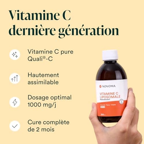 Vitamine C liposomale 1000mg | Dosage Puissant & Absorption Maximale | 100% Quali®-C Vitamin C | Système Immunitaire & Fatigue | Fabriqué au Royaume-Uni | Bouteille 300 ml | NOVOMA (ex Nutrivita)