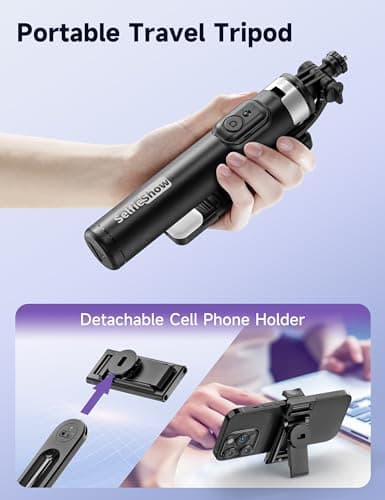 135CM Perche à Selfie Trépied avec 2 Lumière, Trépied pour Téléphone avec Télécommande Détachable, Portable Selfie Stick Trepied Extensible avec Vis de 1/4" Compatible pour iPhone/Android/GoPro/Camera
