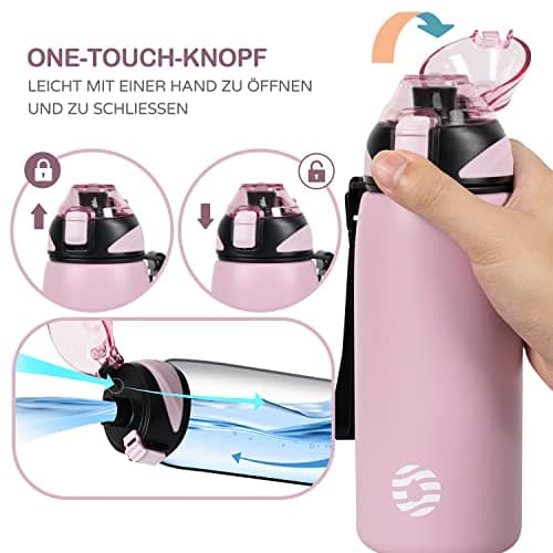 FJbottle Gourde Isotherme - 400ml/600ml/800ml/1L - Bouteille Isotherme Gourde Inox Bouche Standard, Gourde Sport Étanche, Gourde Enfant sans BPA, pour Sport, Gym, Voyage