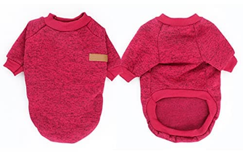 Mosucoirl Pet Chat Chien Pull, Hiver Chien Cavaliers Chat Vêtements Confortable Polaire Pet Manteau Costume Chaud Chandail Vêtements pour Chiot Petit Moyen Chien