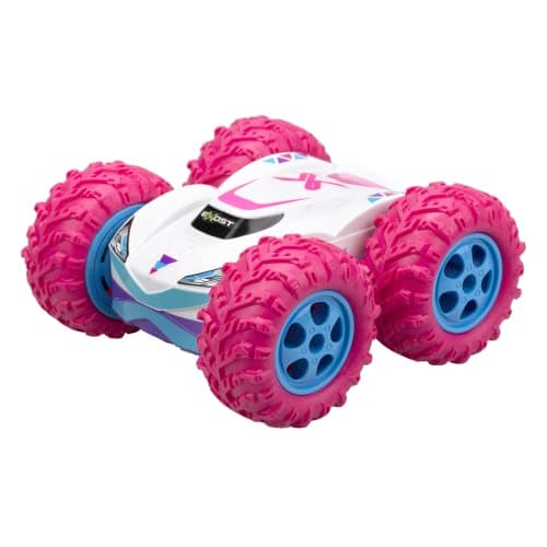 Exost-360 Exost Voiture Télécommandée Tout-Terrain- Cross Emballage Ecologique, Facile à déballer-Conduite sur 2 Faces et Rotation à 360° -Jouet pour Enfant 5,6,7,8,9,10 Ans, 20260, Rose et Blanche