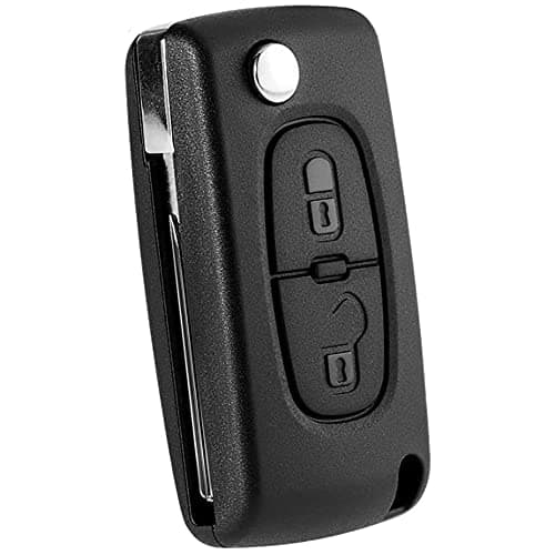 OGGIPRO 2 Boutons Coque Clé Compatible CE0536 clé à Rabat Pliable pour Peugeot 207 307 308 407 408 3008 5008 Citroen C2 C3 C4 C5 C6 C8 (2 Boutons, CE0536)