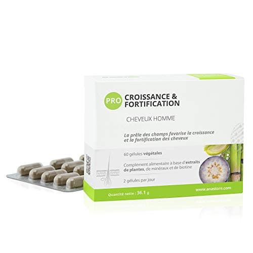 Pro Croissance & Fortification * 499.3 mg / 60 gélules * Sabal palmetto, Myrtille, Thé vert, Prêle des champs, Zinc, Sélénium et Biotine * Cheveux