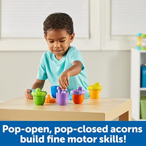 Learning Resources Écureuils surprise Snap-n-Learn, jouets petite enfance, jouets éducatifs et d’apprentissage, jouets pour bébés et jeunes enfants, 15 pièces, à partir de 18 mois