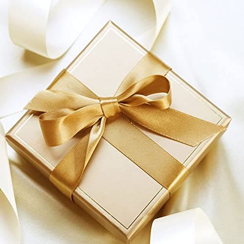 Ruban de satin doré de 10 mm, 22 mètres de ruban de décoration pour mariage, baptême et anniversaire