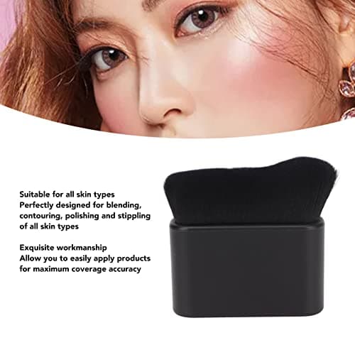 Grand Pinceau de Bronzage Plat, Pinceau pour Autobronzant, Pinceau de Bronzage Noir, Pinceau Bronzant Crème de Mélange Noir pour Maquillage du Corps du Visage Autobronzant