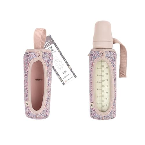 BIBS x LIBERTY Housse de protection pour biberon Grand modèle 225 ml – Housse de protection en néoprène pour biberons Bibs – Design imprimé Liberty, Large, Eloise Blush