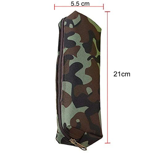 SagaSave Trousse à Crayons Camouflage - Grande capacité - Portable - Fermeture éclair - en Toile - pour étudiants, Bureau, Fournitures Scolaires - 21 x 5,7 cm - Bleu Camouflage