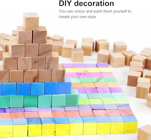 Cube en Bois 400 Pcs, Petit Cube Bois Brut 1x1x1cm, Bloc Bois Naturel, Cube Bois Bricolage, Cube Bois Naturels Blocs pour Bricolage DIY Peinture
