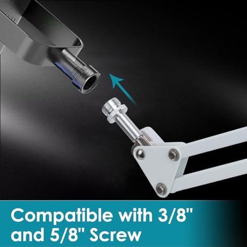 Fifine AM8 Bras Micro Blanc, Support Micro Blanc Fifine USB/XLR Studio Micro avec Adaptateur à vis de 3/8" à 5/8", Pied de Micro Pince de Perche Micro Fifine AM8 pour Gaming, Podcasting par YOUSHARES