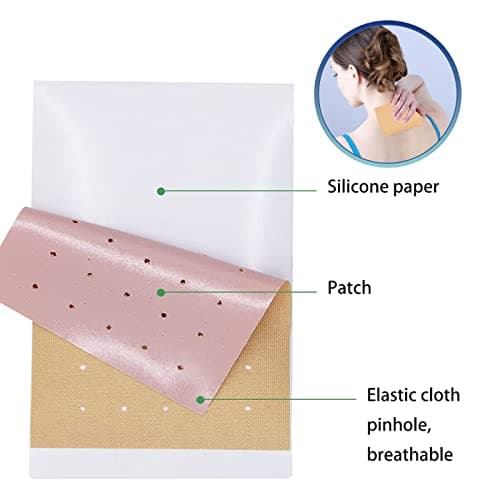 MQUPIN Patchs de soulagement de la douleur,Patchs de soulagement de la douleur à effet durable, Kit de patchs de soulagement de la douleur pour les genoux, le dos, le cou, les épaules (32 patchs)