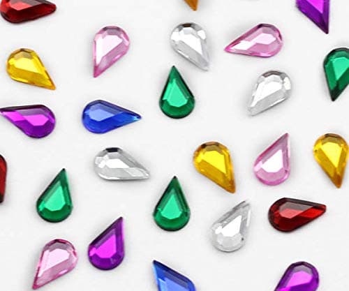 10 x 6 mm Émeraude H106 Dos plat en forme de larme Perles en acrylique Haute qualité pro Grade – 100 Pièces