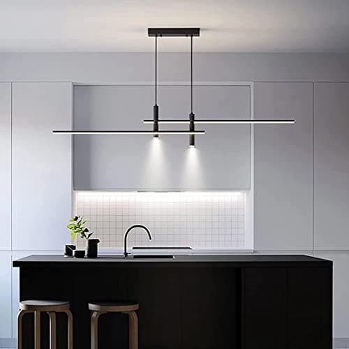Suspension LED Table à Manger Lampe LED Lampe à Suspension Dimmable avec Télécommandée Lustre Salon Cuisine Plafond Bureau Salle à manger Restaurant Cuisine Décor Plafonnier Luminaires