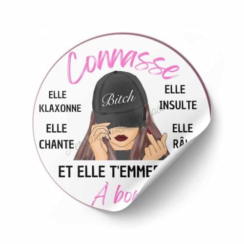 Autocollant de Voiture Humoristique "Connasse à Bord", Stickers Drôles pour Véhicule stickers voiture femme Marrant