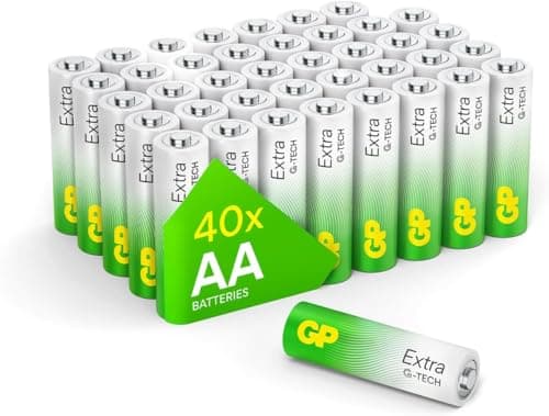 Piles AA - Lot de 40 Piles | GP Extra | Batteries Alcalines AA LR6 1,5v - Longue durée