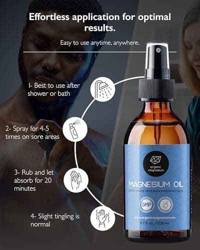 Spray Ultra Pur d’huile de magnésium de magnésium organique | Huile de Zechstein pure 100% naturelle | Idéal pour sport & massage | 200ml