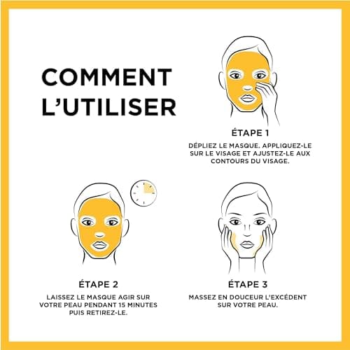 GARNIER Skin Active - Lot De 5 Masques Tissu Booster D'Éclat - Illumine, Hydrate & Repulpe La Peau - Vitamine C Et Acide Hyaluronique - Vegan & Cruelty Free - Peaux Ternes - x5