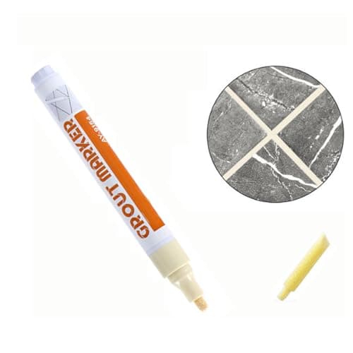 Topspitgo Stylo Joint Carrelage Marqueur pour Joints de Carrelage de Sol Salle de Bain et de Cuisine Murs pour Rénovation Restauration (BeigeBlanc)