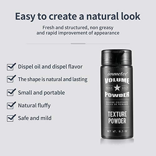 immetee Hair Volume Powder, Gardez des cheveux doux et duveteux toute la journée, poudre pour relever les racines des cheveux, poudre volumisante et texturisante,10g(0.5 oz)