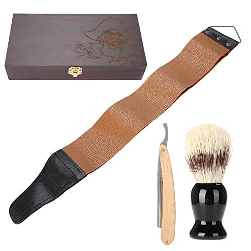 Rasoir Pour Hommes, Rasoir Pour Hommes, - Brosse - Ceinture De Cuir Rasoir - Cadeau Boîte En Bois, Kit De Rasage Traditionnel, Barbier For Rasoir Pour Hommes Jeunes Et Matures