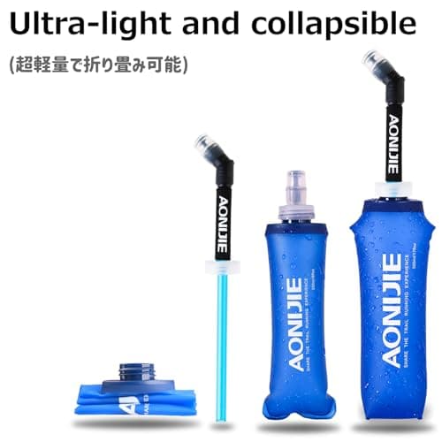 Azarxis Gourde Souple Flasque Running Gourde Sport Pliable Poche Hydratation Flacon Bouteille d'eau pour Randonnée Marathon (500ml)