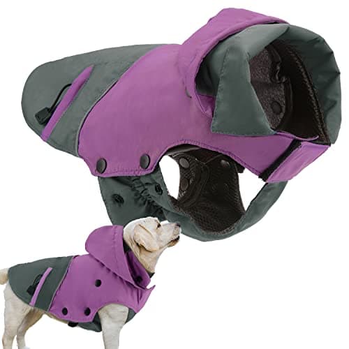 PETLOFT Manteau Chien Hiver, Imperméable Réfléchissant Coupe en Plein Air Polaire Veste Manteau de Pluie pour avec Doublure en Molleton Détachable